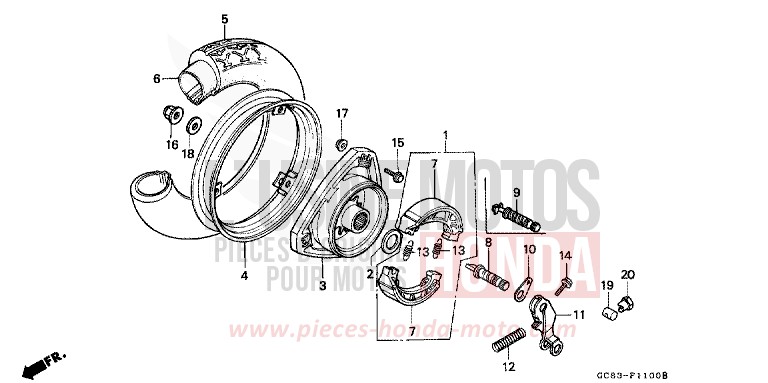 HINTERRAD von NHX 110 Lead SHASTA WHITE (NH138) von 1989